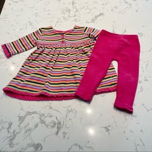 Hanna Andersson outfit, dress with matching leggings, size 70cm 6-12 months